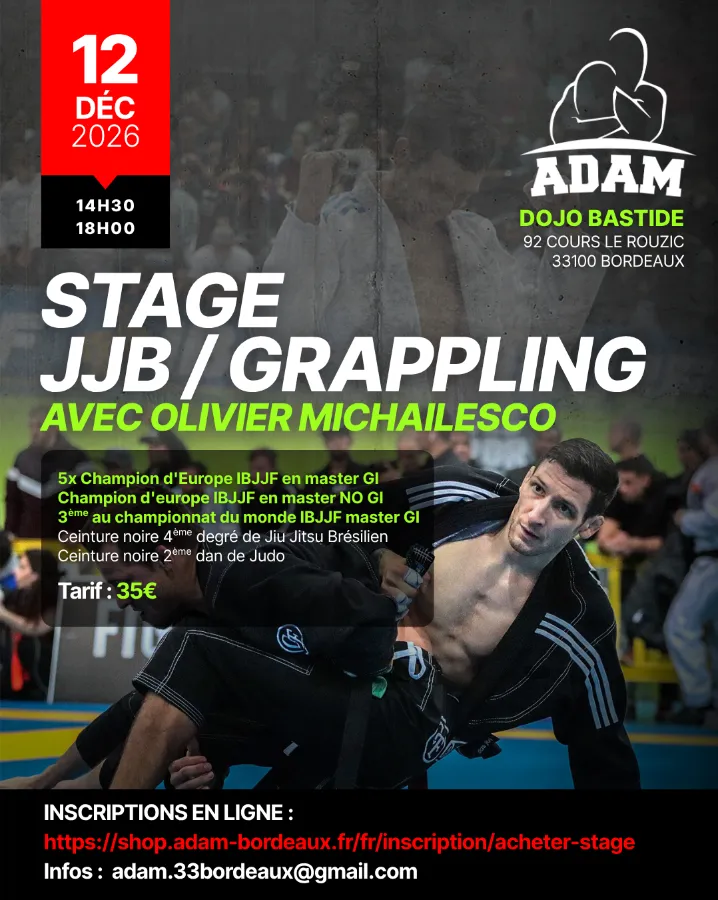 Affiche : Stage JJB / Grappling - Olivier Michailesco