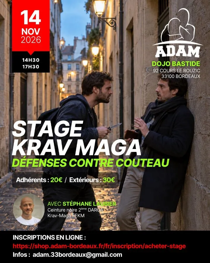 Affiche : Stage Krav Maga - Spécial couteau
